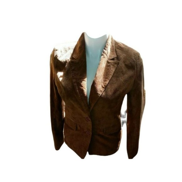 Bagatelle Woman's Soft lined Suede Leather 2 Button Jacket Size 8 (24-2184-0 ) - Picture 6 of 8